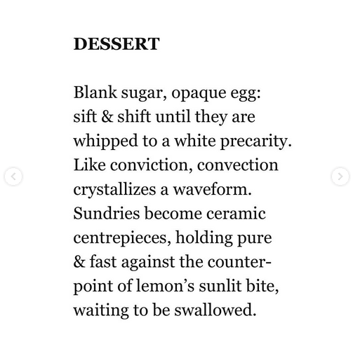 Text of the poem 'Dessert.' Available in full at link below. 